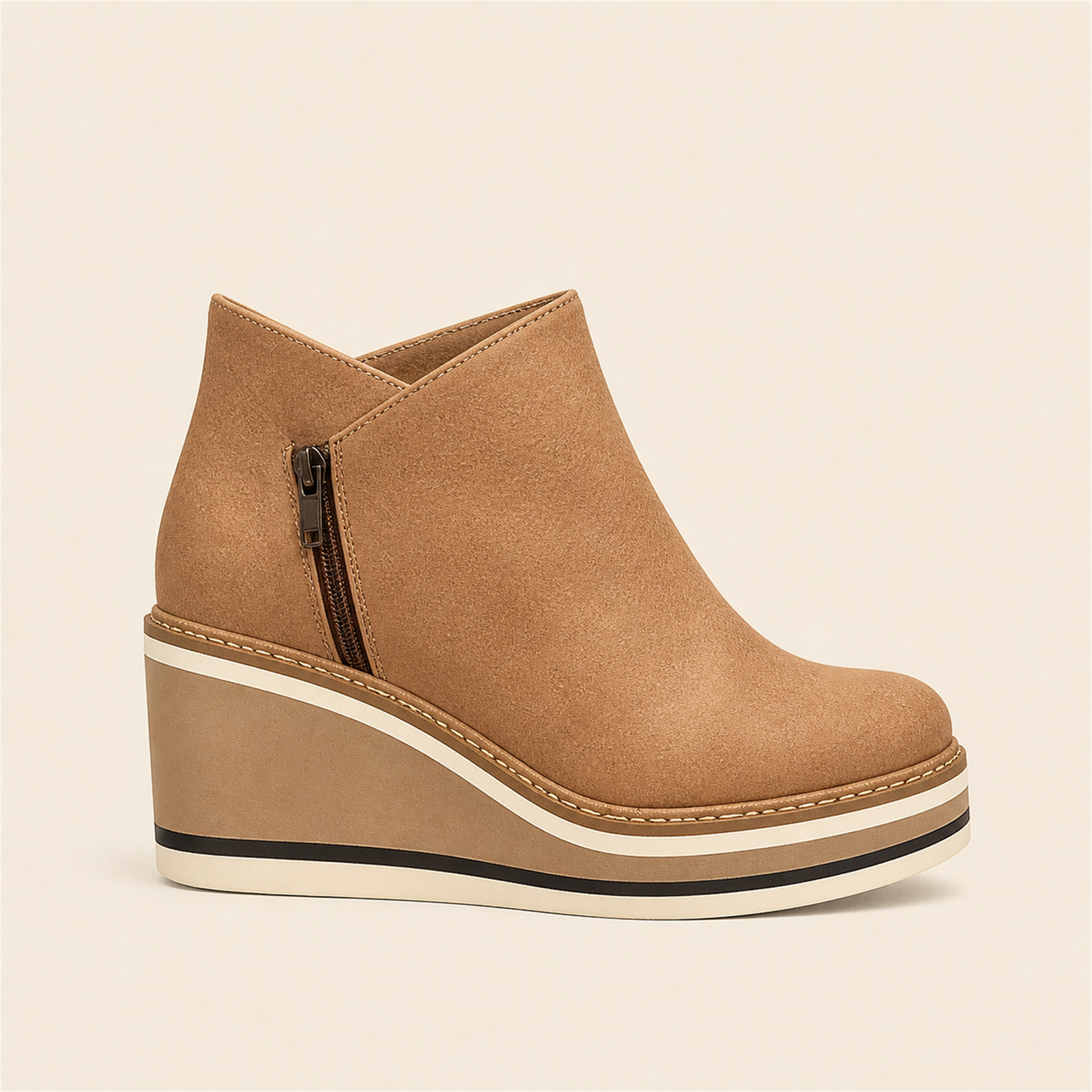 Ecaterina botine Kaki - profil lateral