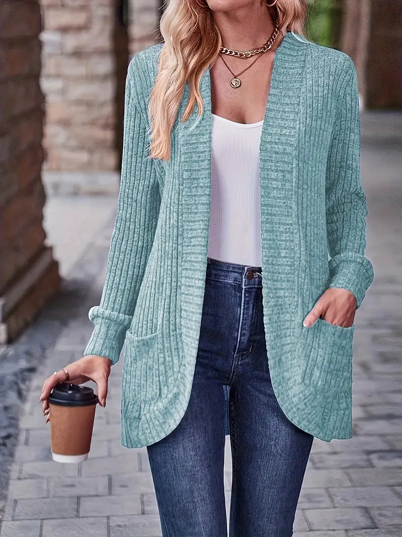 Neva | Eleganter lang-sleeved ribbed-Strickcardigan – Bild 7