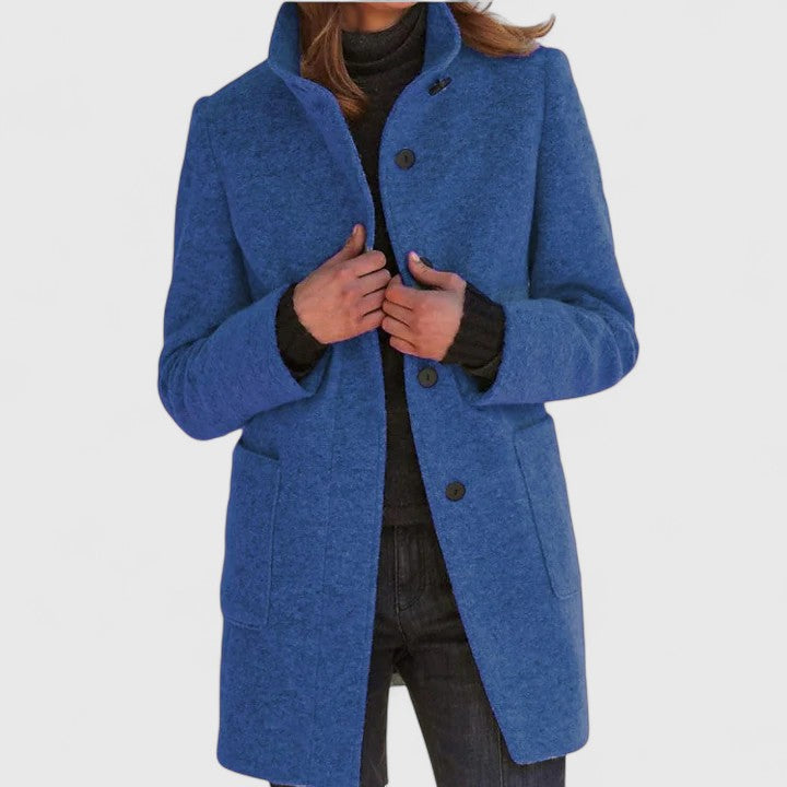 Roxana – Klassischer Mantel aus Mischgewebe – Blau – Bild 1