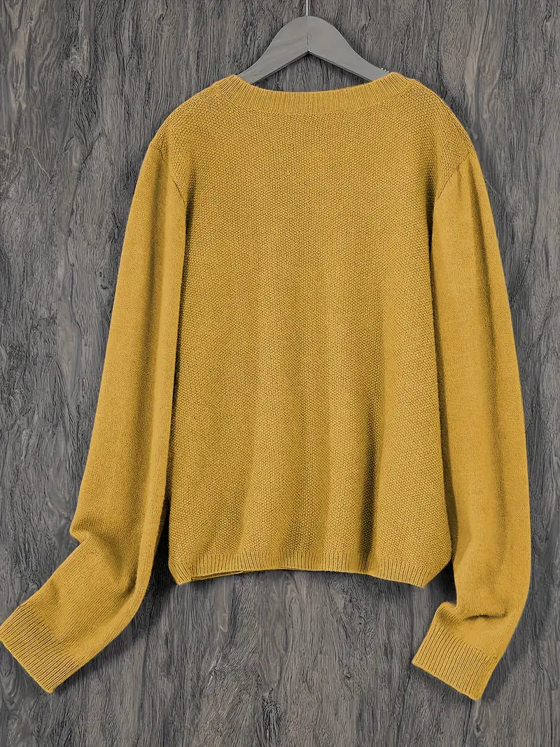 Eugenia | Damen crew-neck Cardigan mit Knöpfe und Tasche – Bild 8