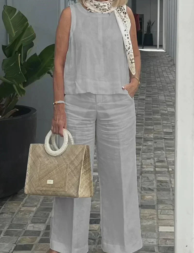 Ana-Roxana | Ärmelloser Baumwoll-Jumpsuit