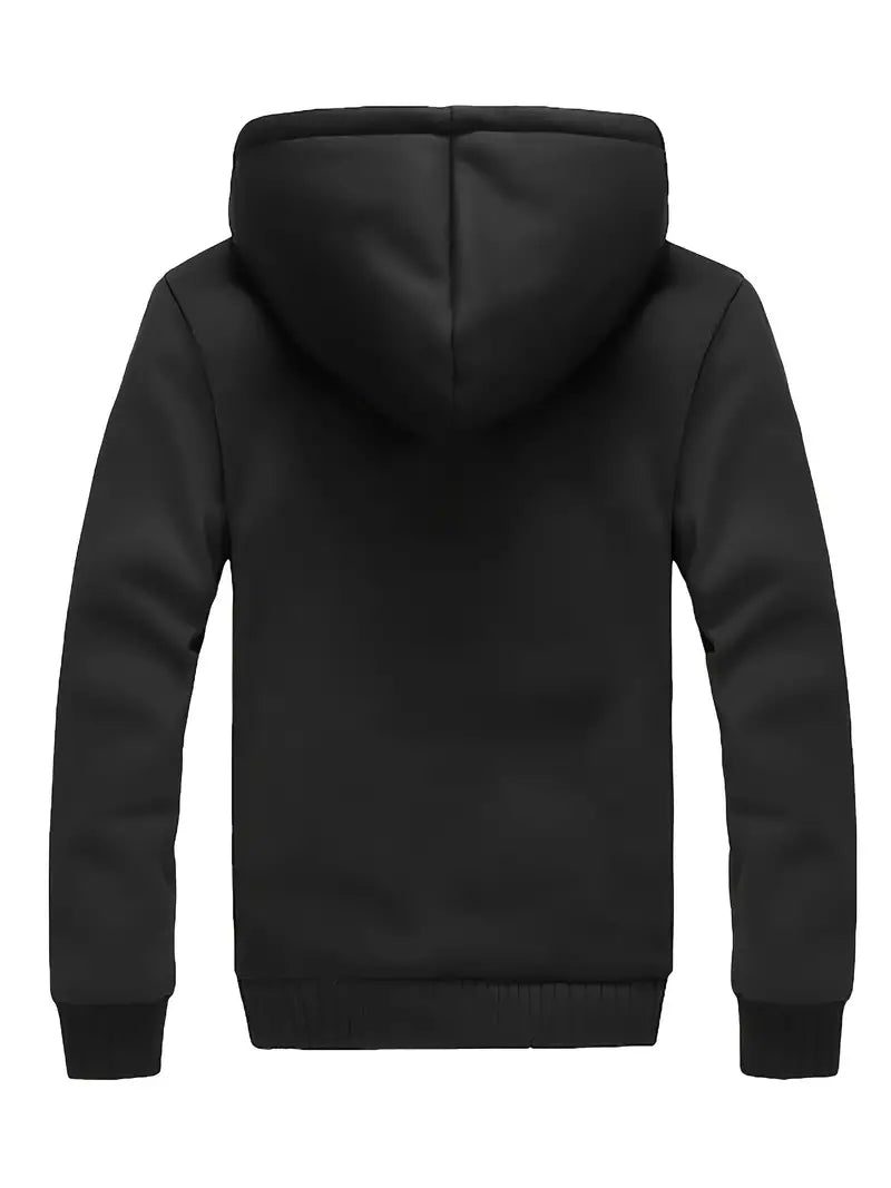 Noah - Warm Men's Fleece Jacket with Hood Graphite Color