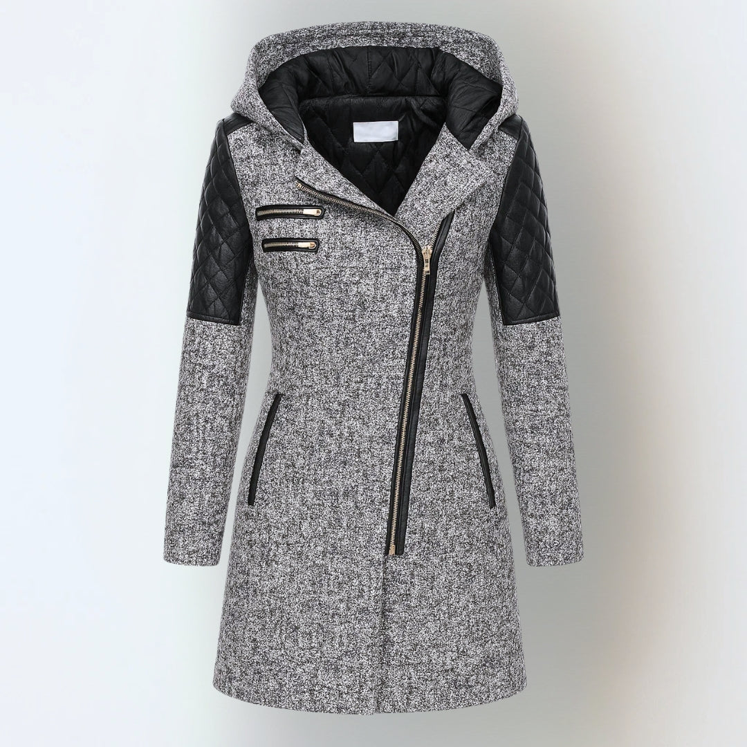 Ilinca – Elegante warme Winterjacke – Hellgrau – Bild 1