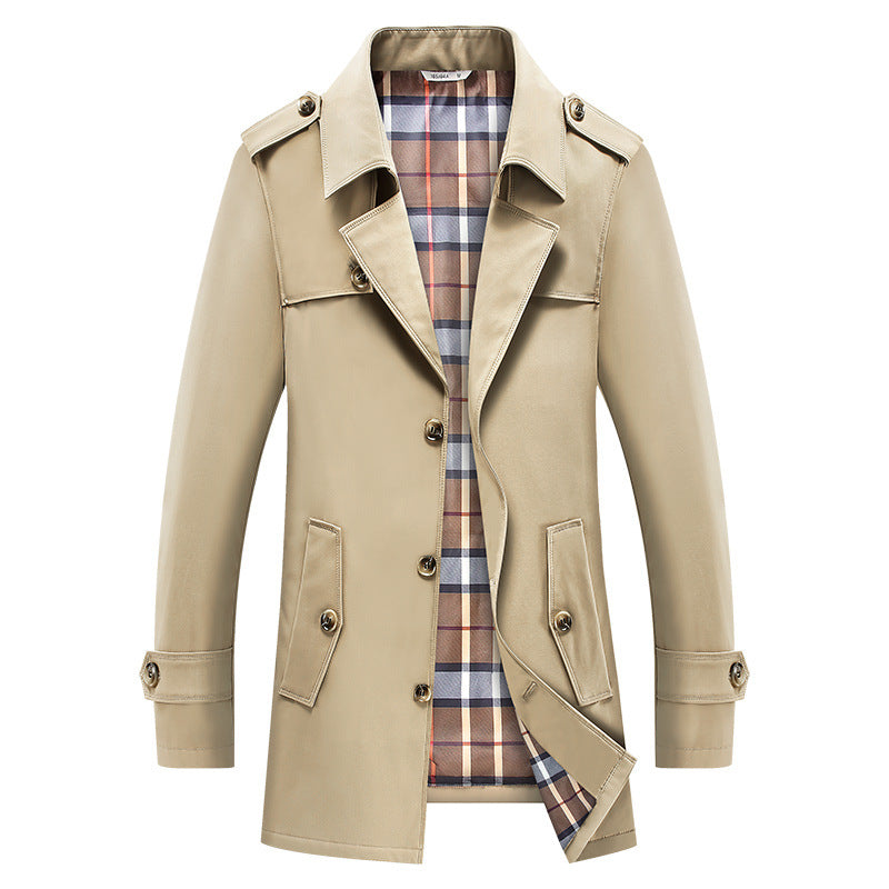 Klassischer Trenchcoat | Kariertes Futter und Schulterklappen