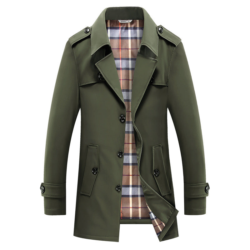 Klassischer Trenchcoat | Kariertes Futter und Schulterklappen