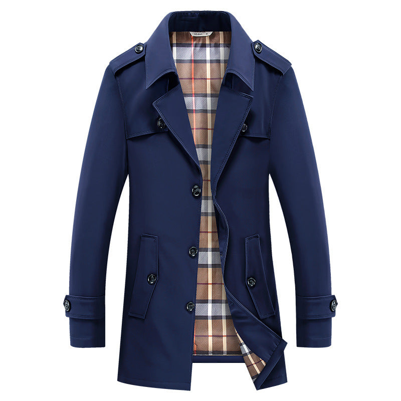 Klassischer Trenchcoat | Kariertes Futter und Schulterklappen