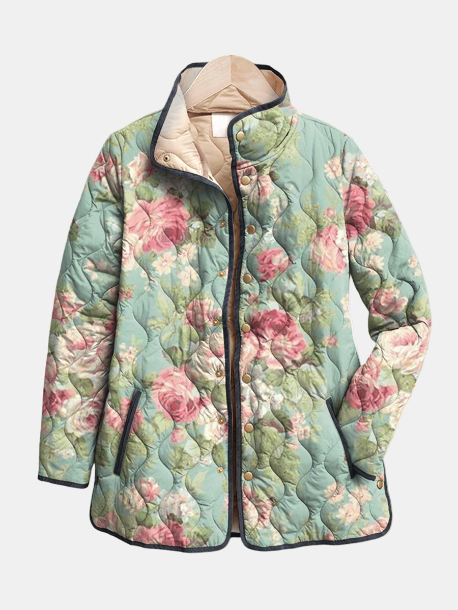 Carys – Steppjacke mit Retro-Blumenmuster – Ansicht 1