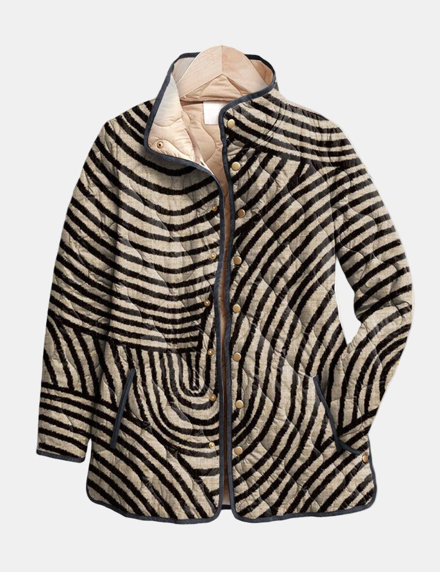 Inaya – Steppjacke mit Retro-Kreismuster – Ansicht 1