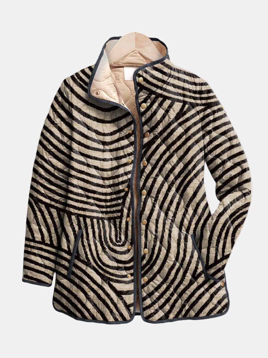 Inaya – Steppjacke mit Retro-Kreismuster – Ansicht 1