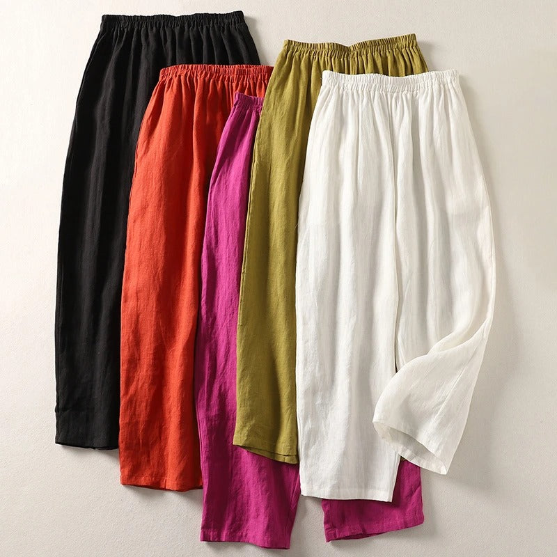 Amalia | Pantaloni fluizi din bumbac si in