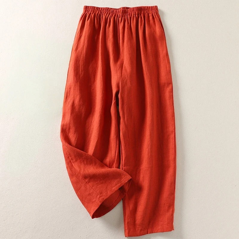 Amalia | Pantaloni fluizi din bumbac si in