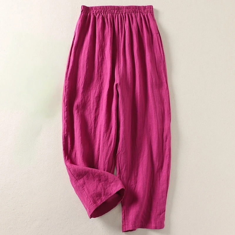 Amalia | Pantaloni fluizi din bumbac si in