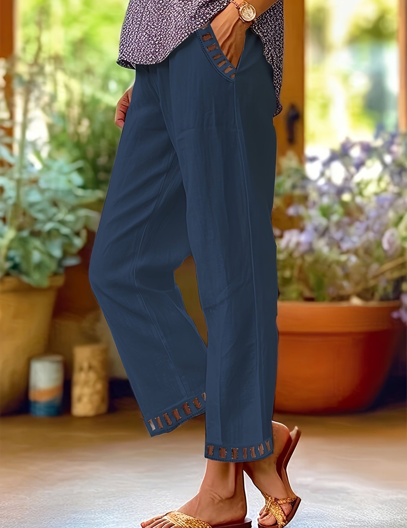 Elena-Maria | Relaxed Fit Hose mit Details