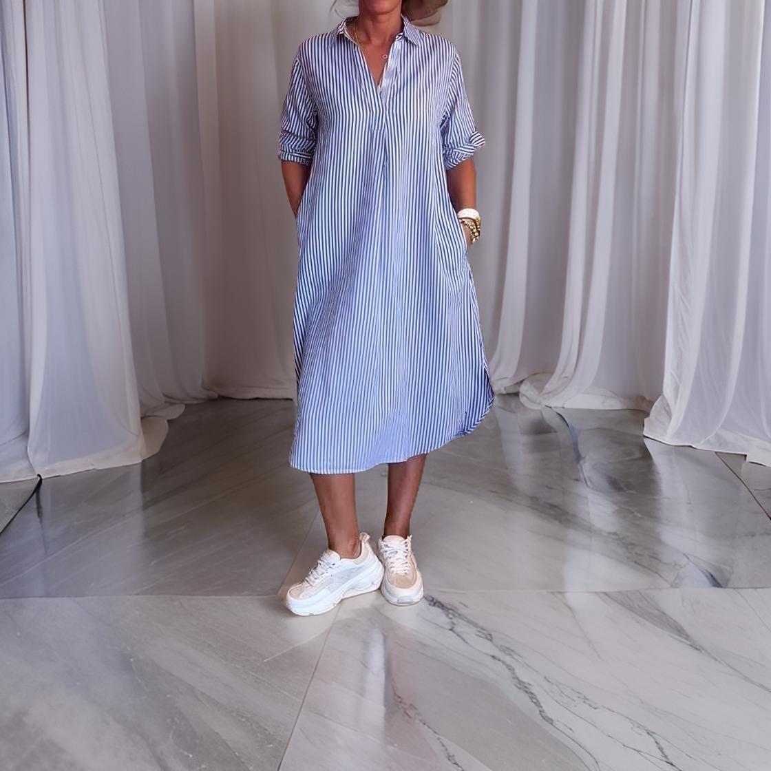 Evelina | Hemdblusenkleid mit Streifen