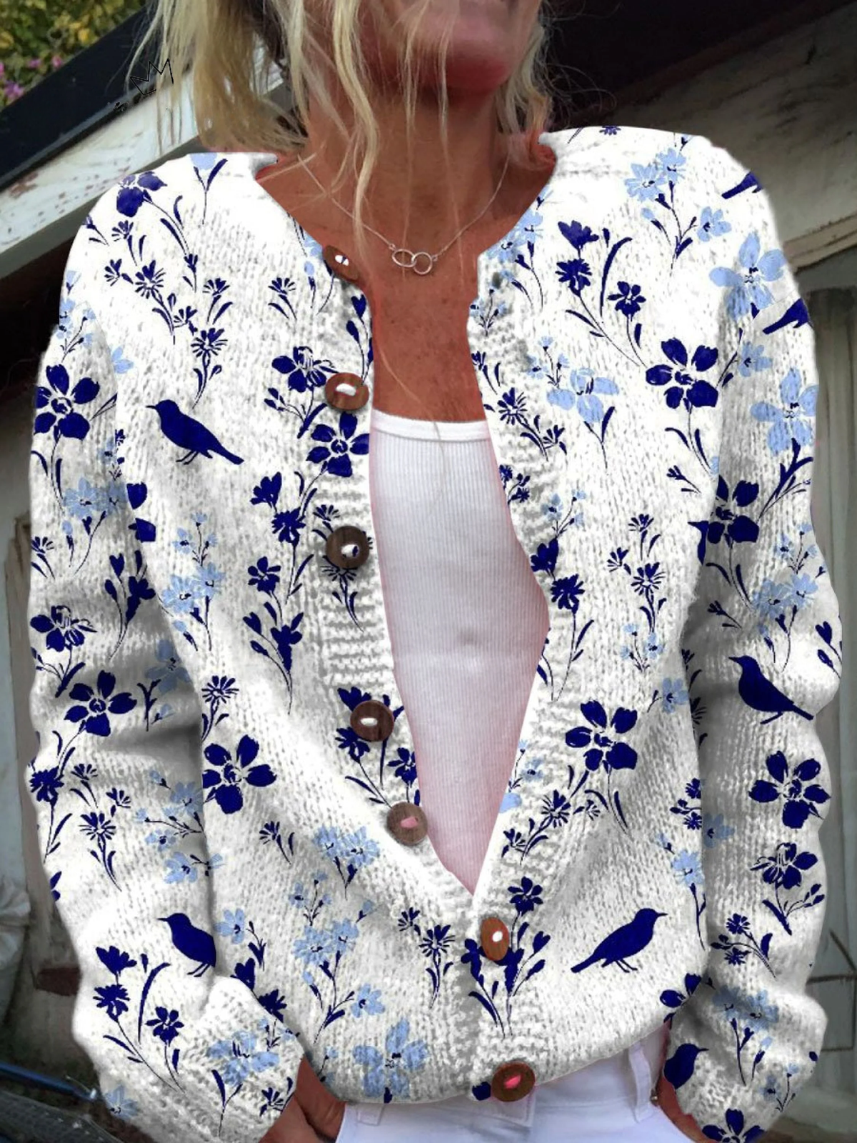 Cardigan mit Vintage-Blumenprint – Bild 1