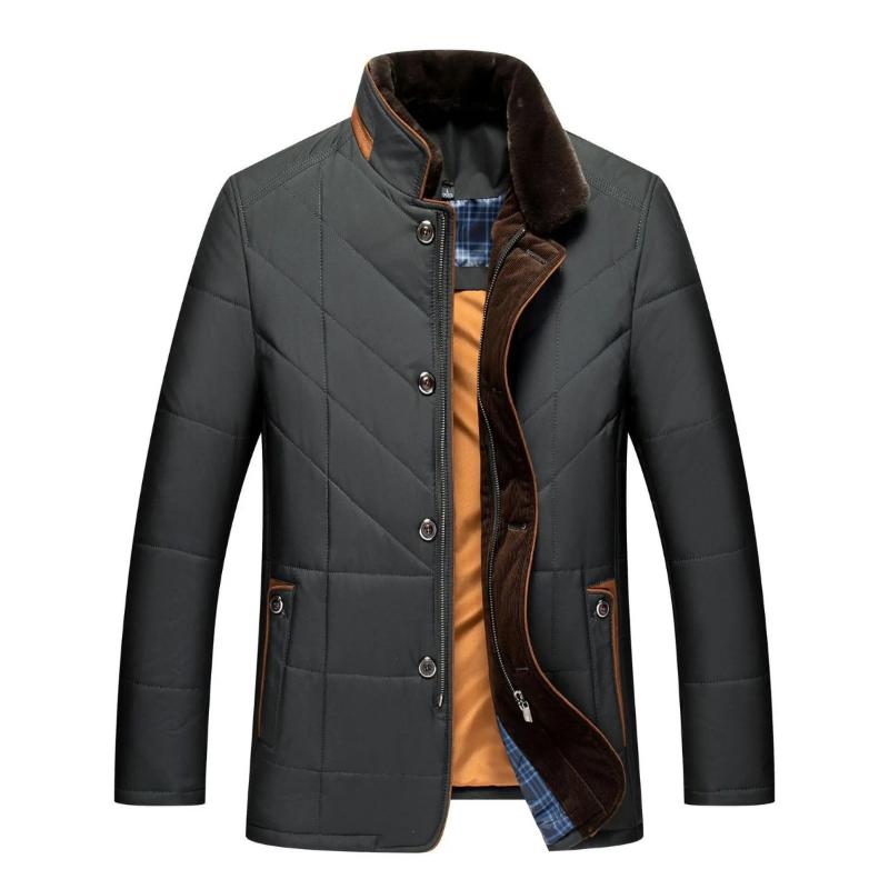Michele - Men's Winter Jacket with Stand-Up Collar Schwarz