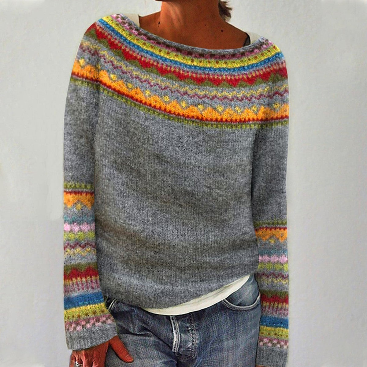 Ivy – Pullover mit Retro-Muster, Ansicht 1