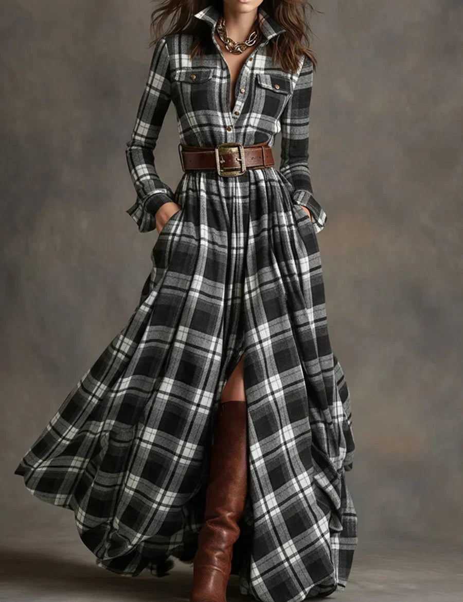 Ana-Mihaela | Maxi-Kleid mit Retro-Karos