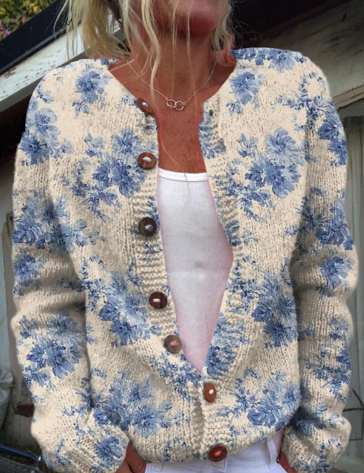 Cardigan mit zartem Blumenprint – Bild 1