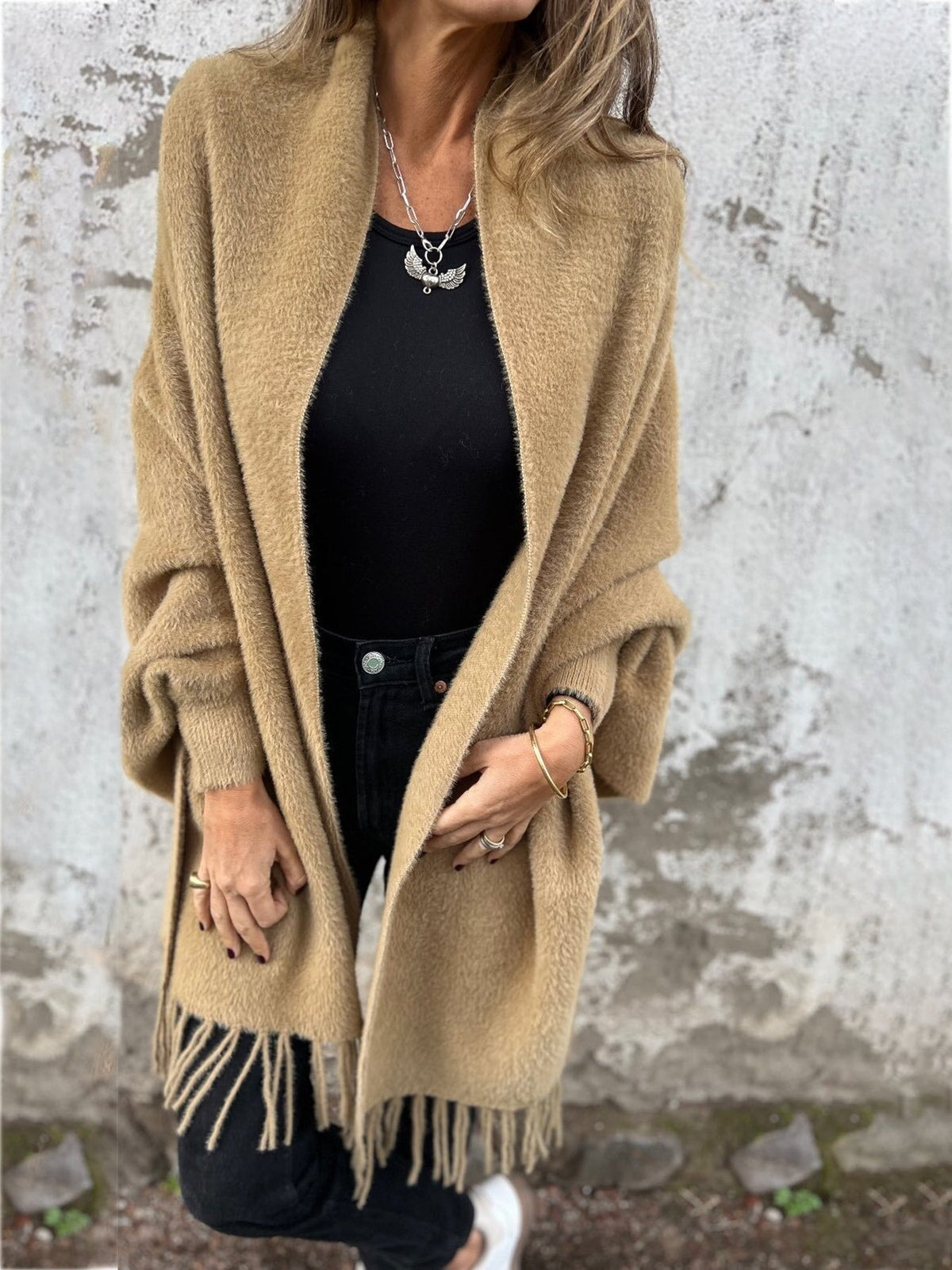 Hannah | Eleganter lang-Sleeved Wrap Pullover – Bild 7