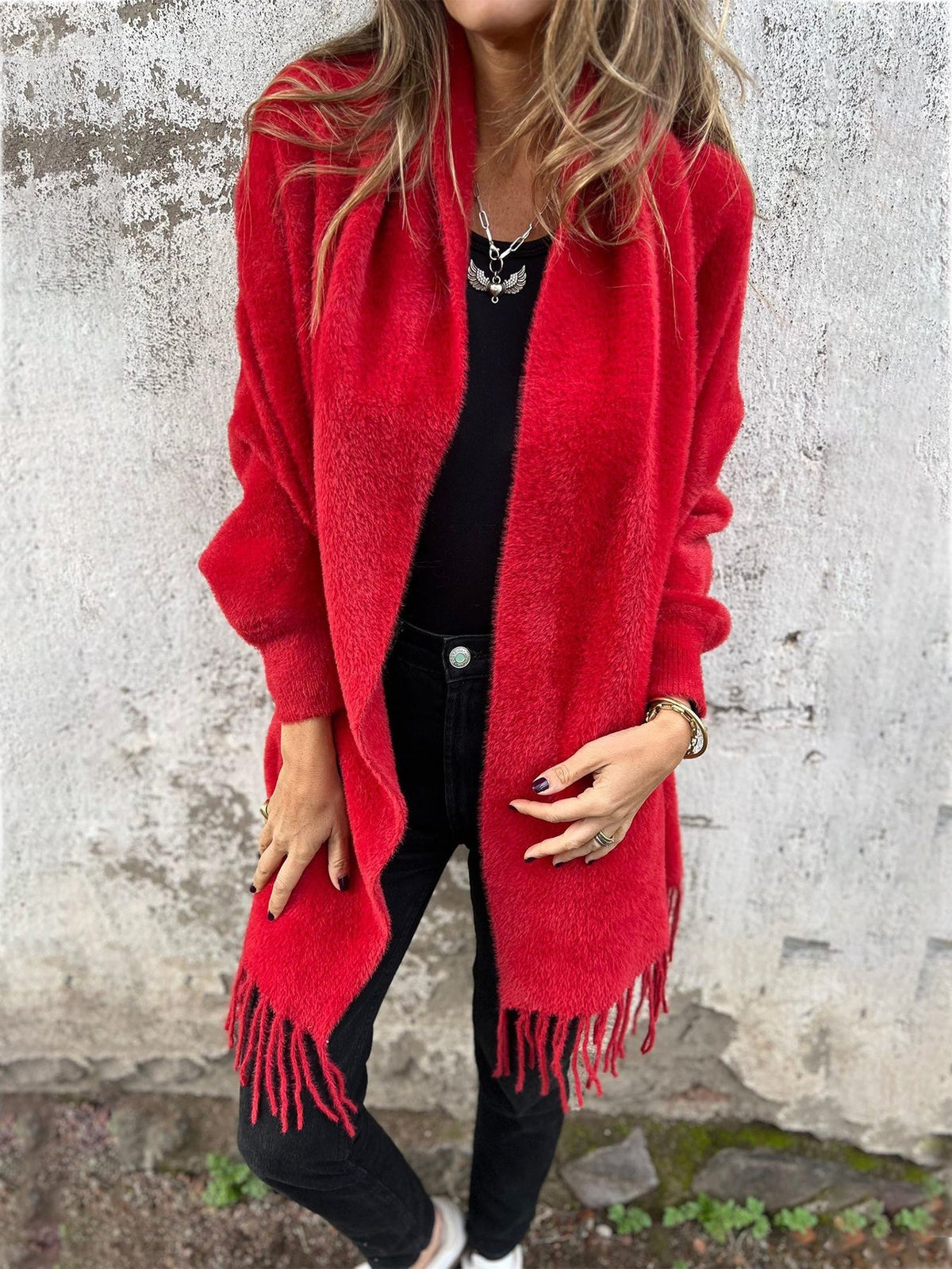 Hannah | Eleganter lang-Sleeved Wrap Pullover – Bild 8