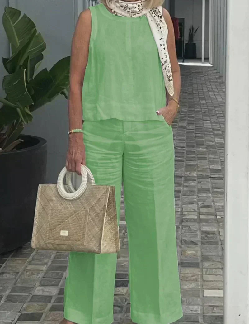 Ana-Roxana | Ärmelloser Baumwoll-Jumpsuit