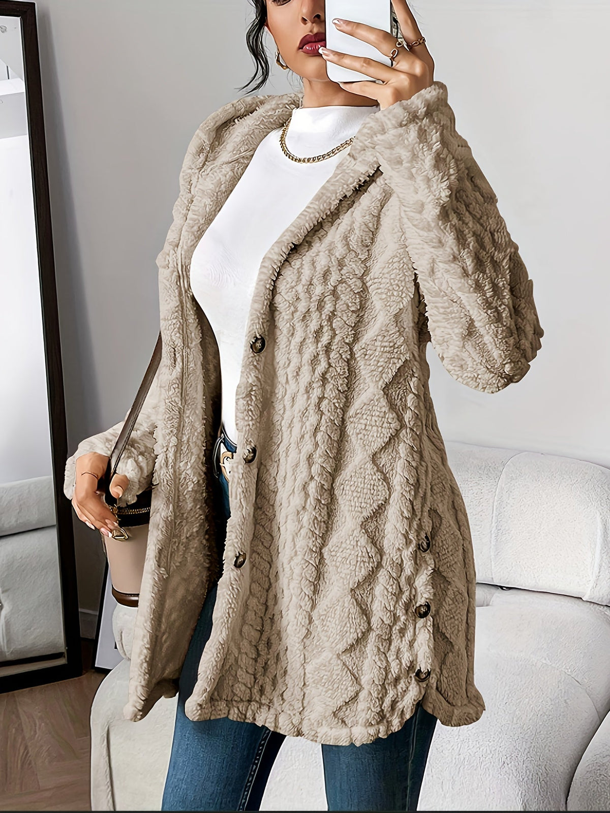 Chloe | Plush Kapuzenjacke Cardigan – Bild 5