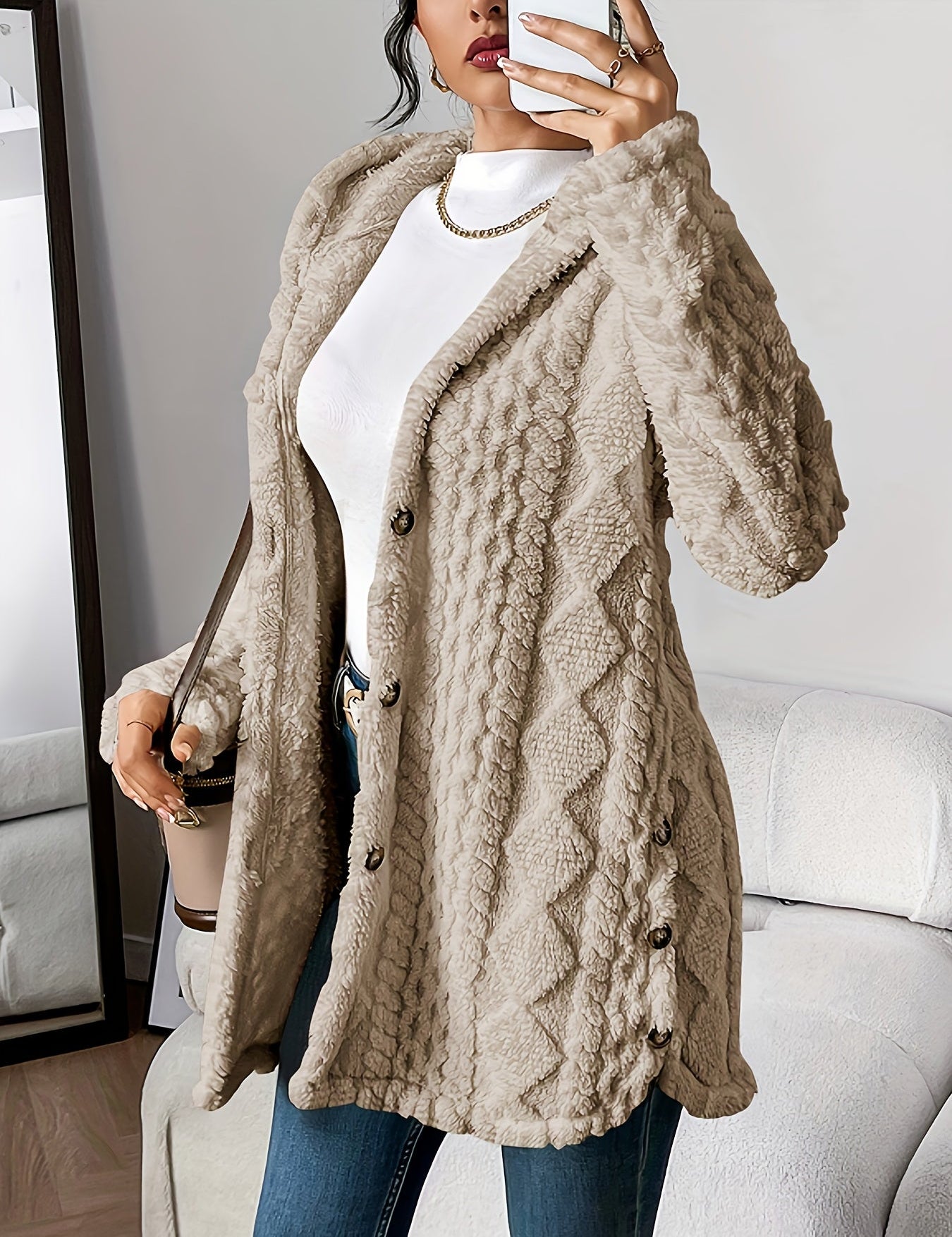 Chloe | Plush Kapuzenjacke Cardigan – Bild 5
