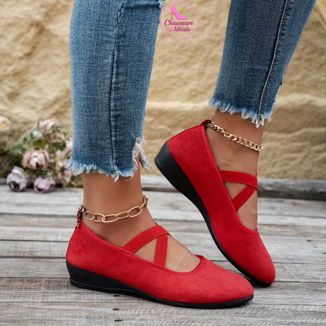 Teodora-Maria | Elegante Ballerinas mit Keilabsatz