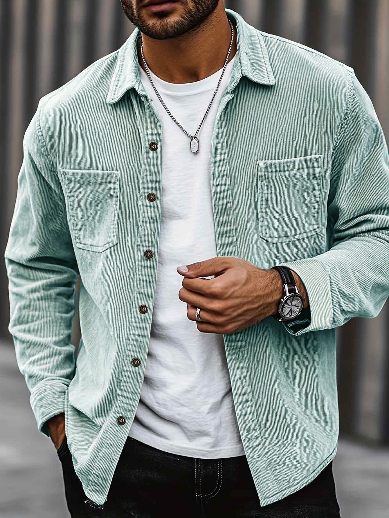 Johan | Men's shirt jacket with buttons and pockets Degree