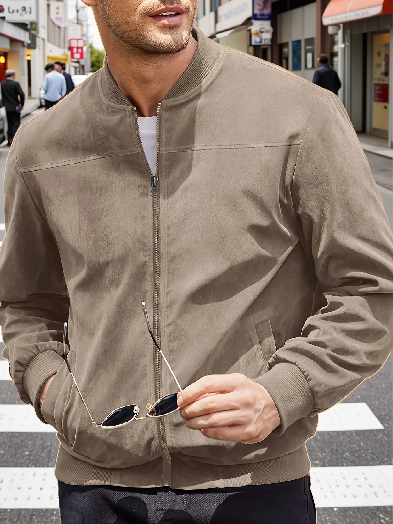 Mason - Stylish Zip-Up Jacket Hellblau