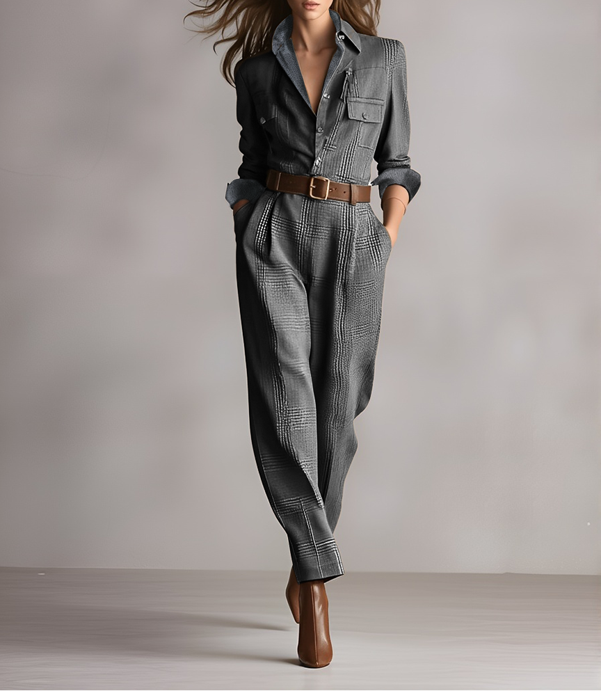 Ana-Claudia | Karierter Overall mit Details