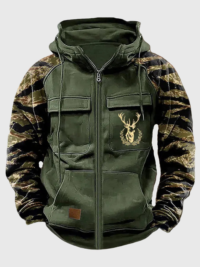 Neil | Men's hooded jacket with pockets and drawstring Grün