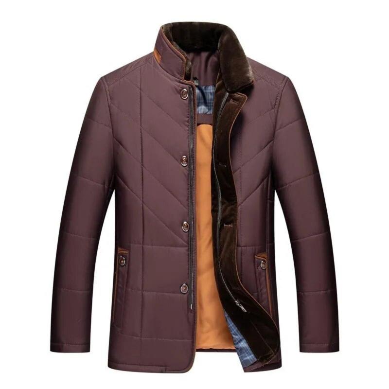 Michele - Men's Winter Jacket with Stand-Up Collar Schwarz