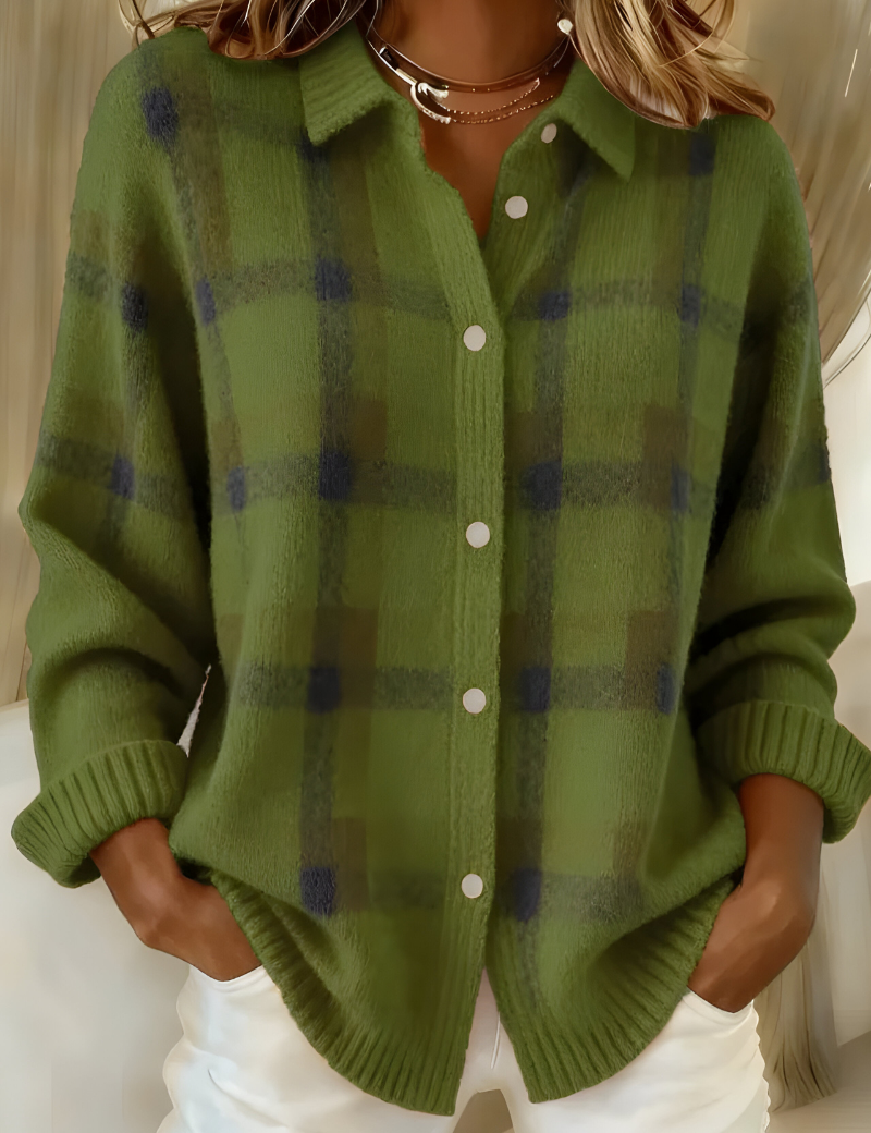 Codruța | Cardigan mit Hahnentrittmuster