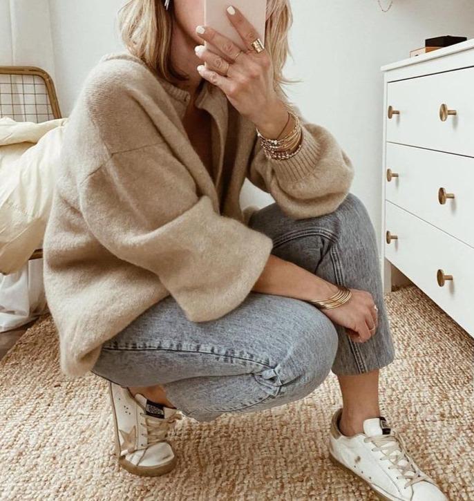 Damen lang-Sleeve mit Knöpfen Cardigan – Bild 3