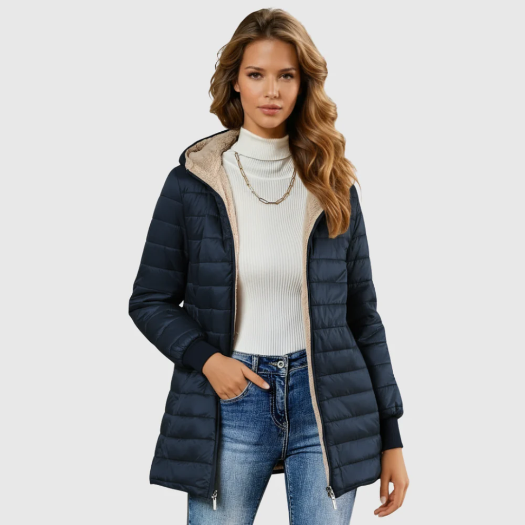Antonia – Wintermantel mit Fleece – Schwarz – Bild 1