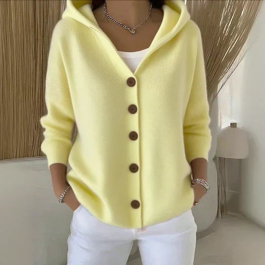 Elena-Mihaela | Weicher Cardigan mit Kapuze