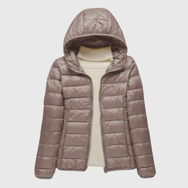 Oana – Leichte Steppjacke – Dunkelblaue Kapuze – Bild 1