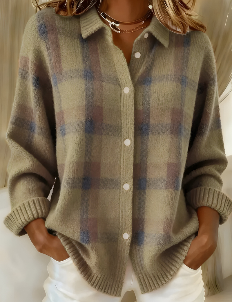 Codruța | Cardigan mit Hahnentrittmuster