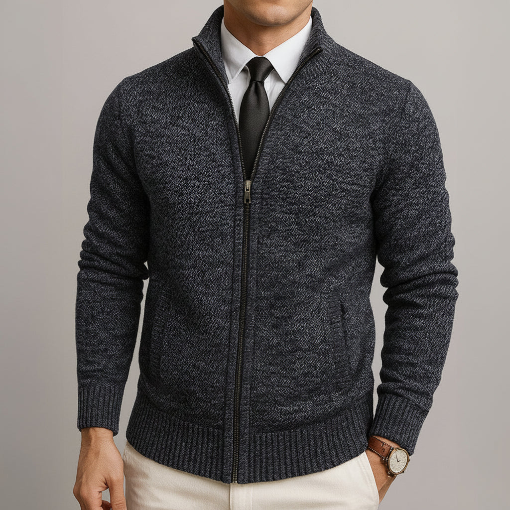Alexandru-Florin – Lucian I Strickjacke mit Reißverschluss – Grau – Bild 1