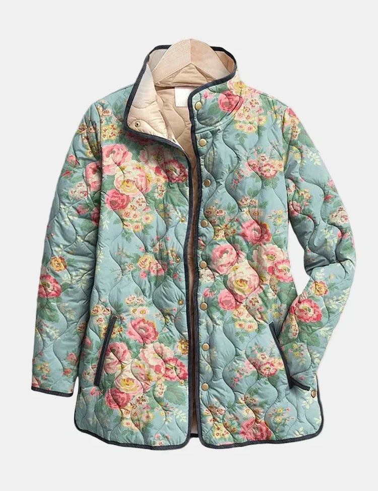 Elara – Steppjacke mit Blumenmuster – Ansicht 1