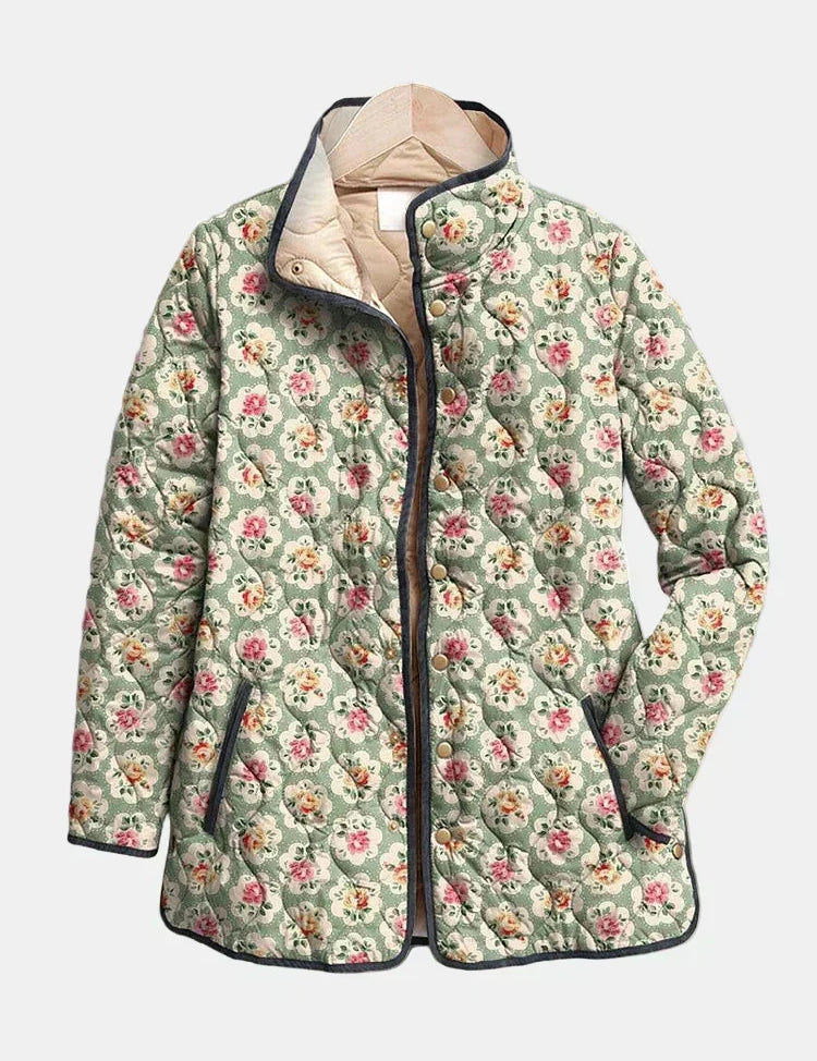 Aveline – Steppjacke mit Vintage-Kunstdruck – Ansicht 1