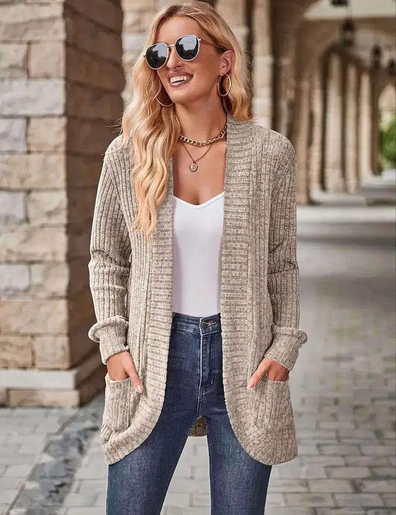 Neva | Eleganter lang-sleeved ribbed-Strickcardigan – Bild 1