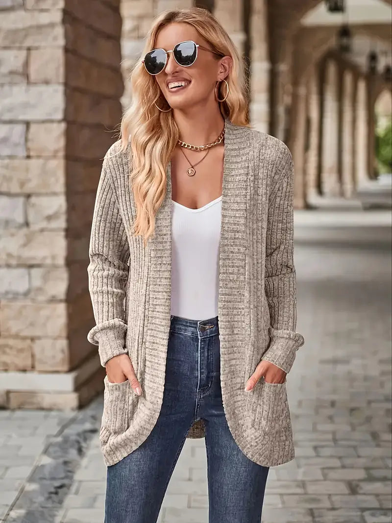Neva | Eleganter lang-sleeved ribbed-Strickcardigan – Bild 1