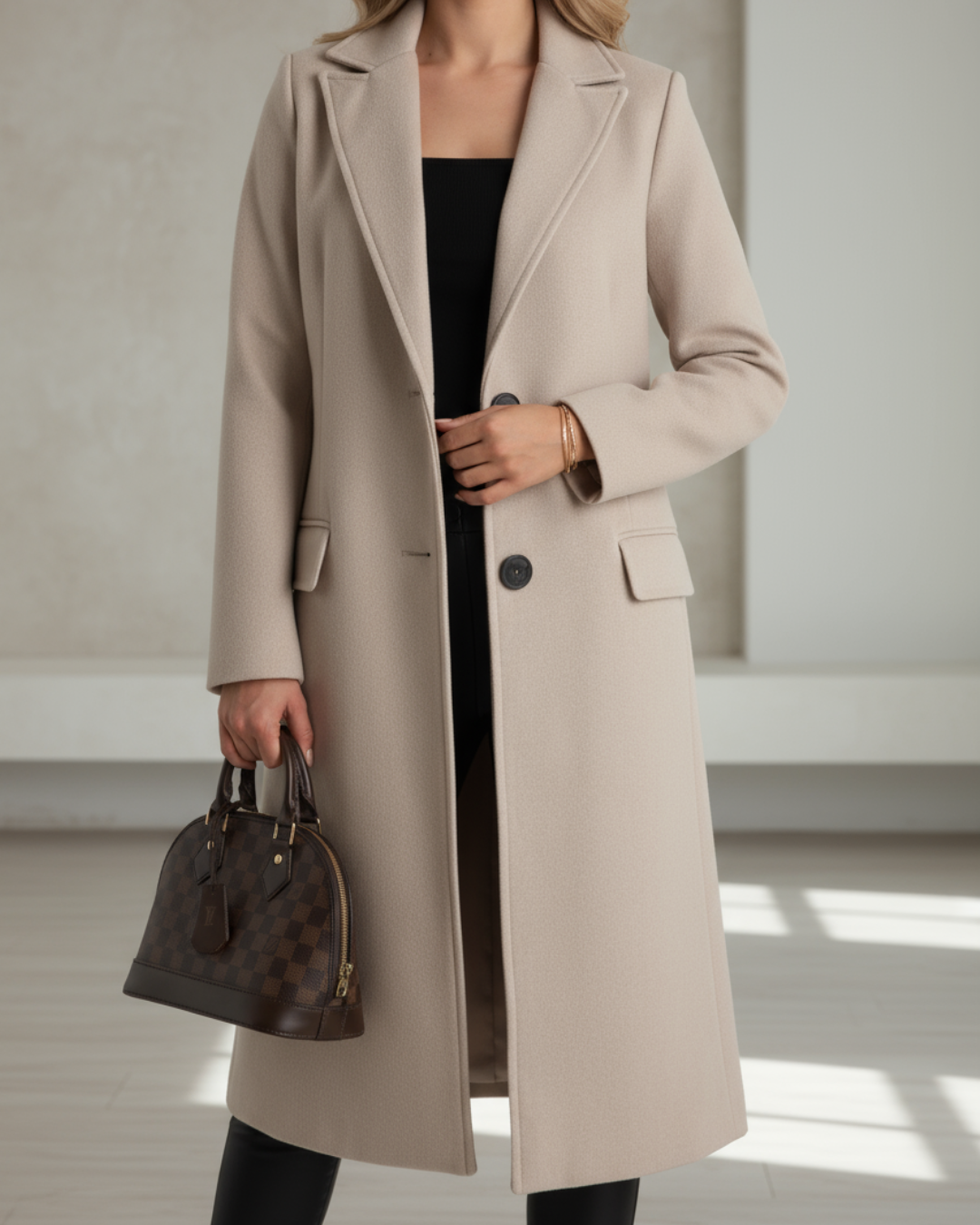 Ana-Claudia – Eleganter Langer Wollmantel – Bild 2