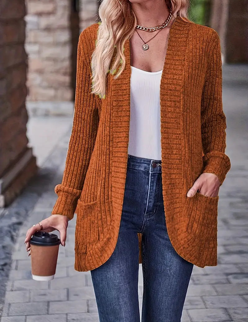Neva | Eleganter lang-sleeved ribbed-Strickcardigan – Bild 8