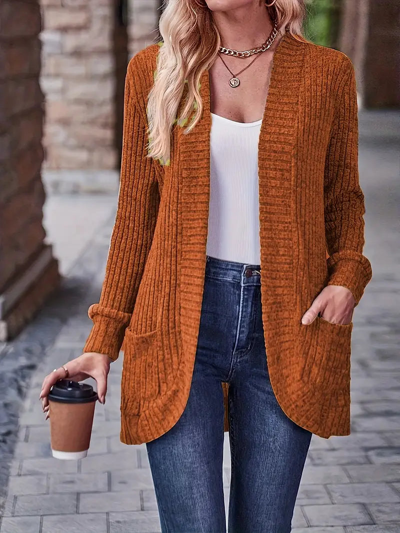 Neva | Eleganter lang-sleeved ribbed-Strickcardigan – Bild 8