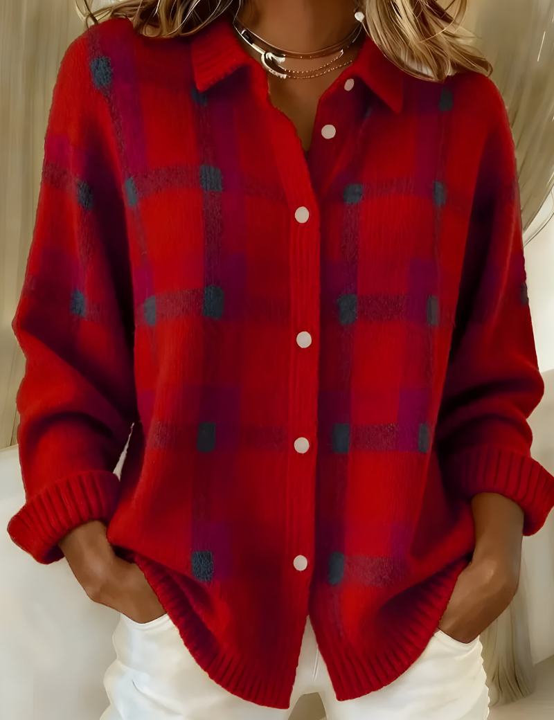 Codruța | Cardigan mit Hahnentrittmuster