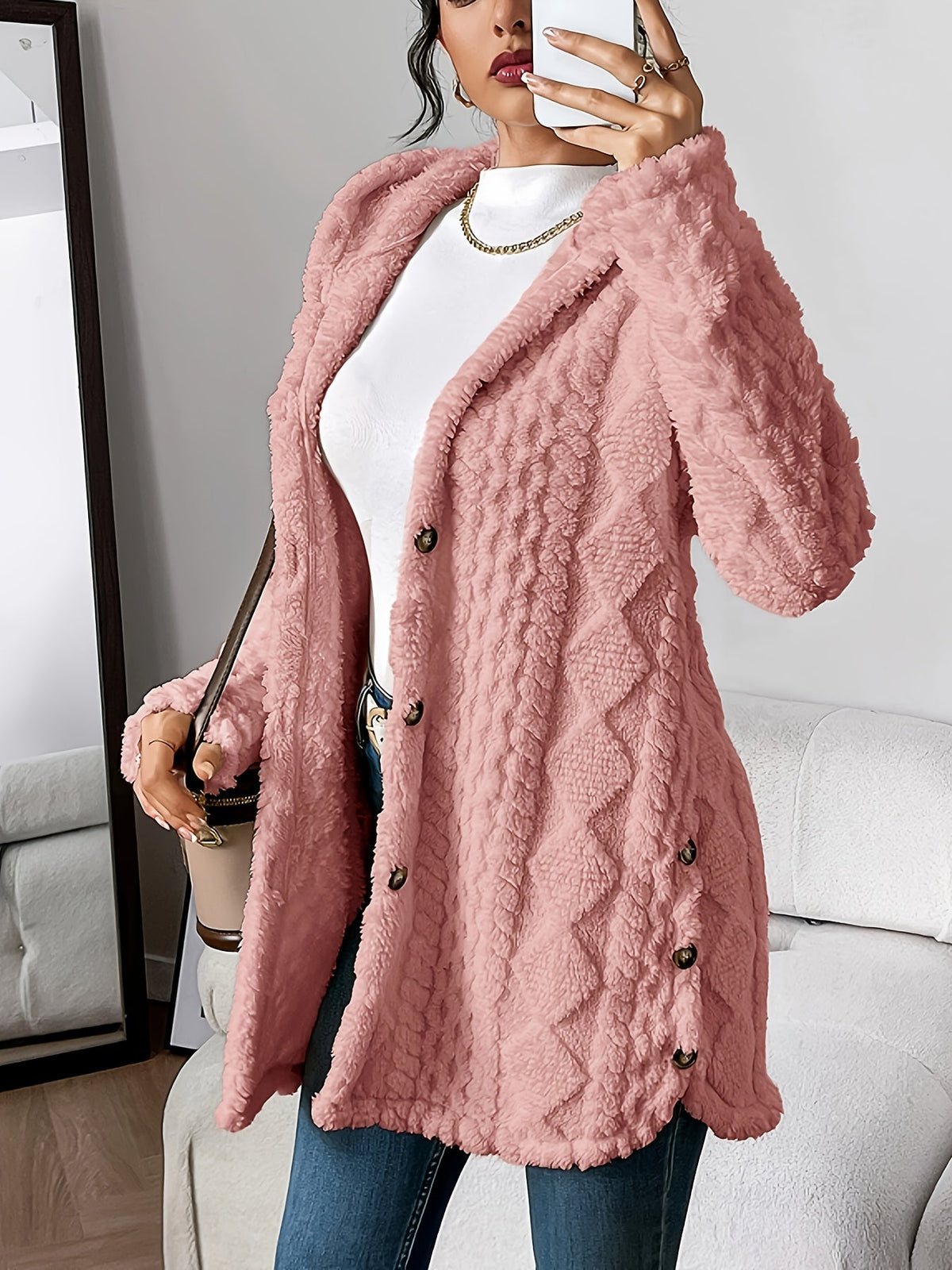 Chloe | Plush Kapuzenjacke Cardigan – Bild 11